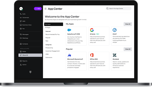 Vonage App Center: A Better Ecosystem Vonage app center screenshot in desktop view