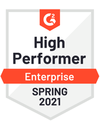 G2 High Performer Enterprise Spring 2021 Award